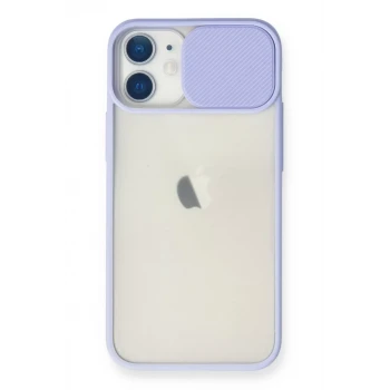 Newface Apple iPhone 11 Kılıf Palm Buzlu Kamera Sürgülü Silikon - Lila