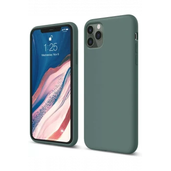 Newface Apple iPhone 11 Pro Kılıf First Silikon - Koyu Yeşil