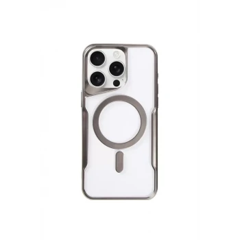 Newface Apple iPhone 11 Pro Max Kılıf Boyi Magsafe Silikon Kapak - Titan Gri