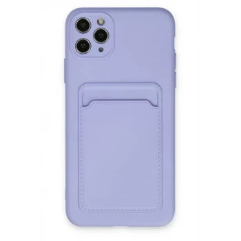 Newface Apple iPhone 11 Pro Max Kılıf Kelvin Kartvizitli Silikon - Lila