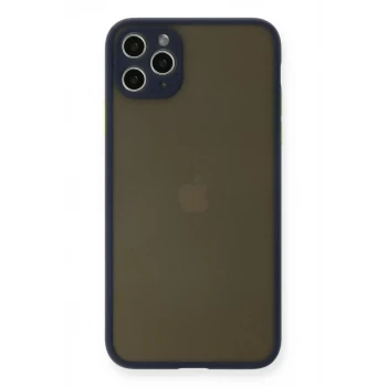 Newface Apple iPhone 11 Pro Max Kılıf Montreal Silikon Kapak - Lacivert