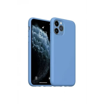 Newface Apple iPhone 11 Pro Max Kılıf Nano içi Kadife Silikon - Mavi