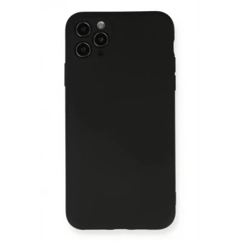 Newface Apple iPhone 11 Pro Max Kılıf Nano içi Kadife Silikon - Siyah