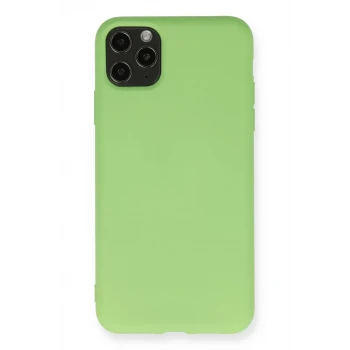 Newface Apple iPhone 11 Pro Max Kılıf Nano içi Kadife Silikon - Yeşil