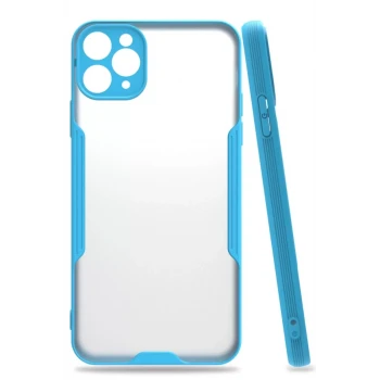 Newface Apple iPhone 11 Pro Max Kılıf Platin Silikon - Mavi