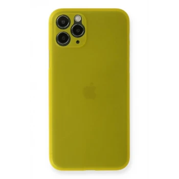 Newface Apple iPhone 11 Pro Max Kılıf PP Ultra İnce Kapak - Sarı