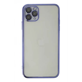 Newface Apple iPhone 11 Pro Max Kılıf Razer Lensli Silikon - Mor