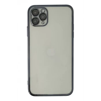Newface Apple iPhone 11 Pro Max Kılıf Razer Lensli Silikon - Siyah