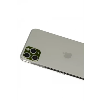 Newface Apple iPhone 11 Pro Max Rainbow Kamera Lens Koruma Cam - Yeşil