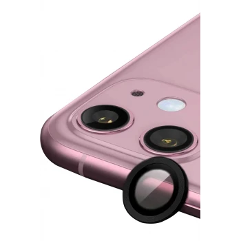 Newface Apple iPhone 11 Raze Metal Kamera Lens - Siyah