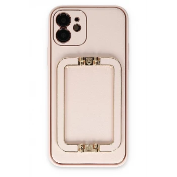 Newface Apple iPhone 12 Kılıf Coco Elit Kapak - Pudra