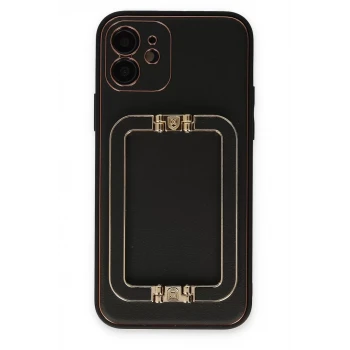 Newface Apple iPhone 12 Kılıf Coco Elit Kapak - Siyah