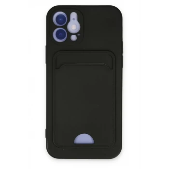 Newface Apple iPhone 12 Kılıf Kelvin Kartvizitli Silikon - Siyah