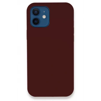 Newface Apple iPhone 12 Kılıf Lansman Legant Silikon - Bordo