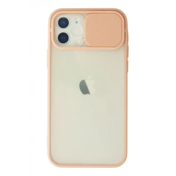 Newface Apple iPhone 12 Kılıf Palm Buzlu Kamera Sürgülü Silikon - Pembe