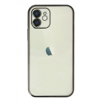 Newface Apple iPhone 12 Kılıf Razer Lensli Silikon - Siyah