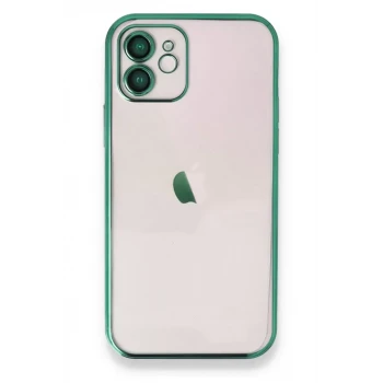 Newface Apple iPhone 12 Kılıf Razer Lensli Silikon - Yeşil