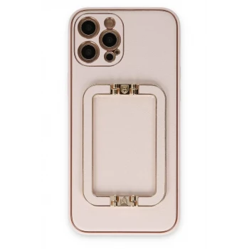 Newface Apple iPhone 12 Pro Kılıf Coco Elit Kapak - Pudra