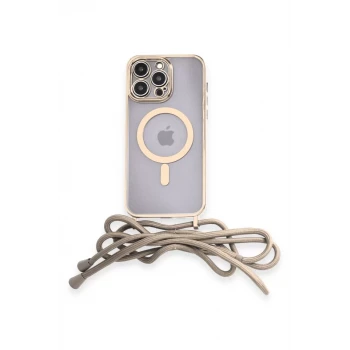 Newface Apple iPhone 12 Pro Kılıf Divo Lazer Askılı Magsafe Kapak - Gold