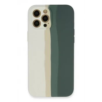 Newface Apple iPhone 12 Pro Kılıf Ebruli Lansman Silikon - Beyaz-Gri