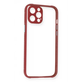 Newface Apple iPhone 12 Pro Kılıf Miami Şeffaf Silikon - Fuşya