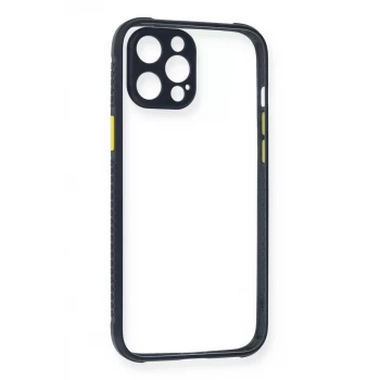Newface Apple iPhone 12 Pro Kılıf Miami Şeffaf Silikon - Lacivert