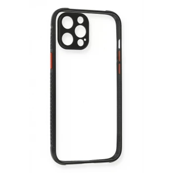 Newface Apple iPhone 12 Pro Kılıf Miami Şeffaf Silikon - Siyah