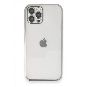 Newface Apple iPhone 12 Pro Kılıf Razer Lensli Silikon - Gümüş