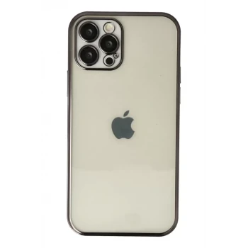 Newface Apple iPhone 12 Pro Kılıf Razer Lensli Silikon - Siyah