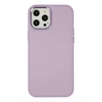 Newface Apple iPhone 12 Pro Max Kılıf Asya Deri Silikon - Lila