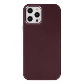 Newface Apple iPhone 12 Pro Max Kılıf Asya Deri Silikon - Mürdüm