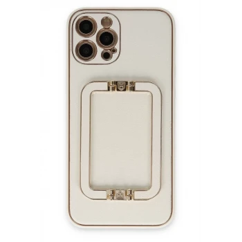 Newface Apple iPhone 12 Pro Max Kılıf Coco Elit Kapak - Beyaz