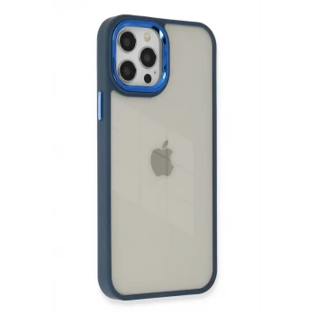Newface Apple iPhone 12 Pro Max Kılıf Dora Kapak - Mavi