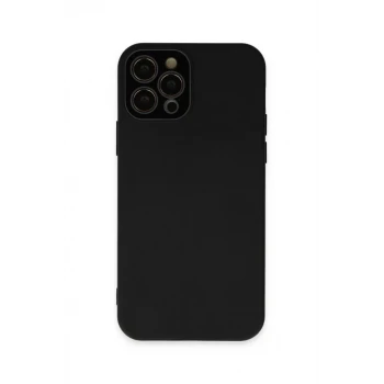 Newface Apple iPhone 12 Pro Max Kılıf Lansman Glass Kapak - Siyah