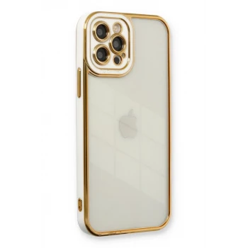 Newface Apple iPhone 12 Pro Max Kılıf Liva Lens Silikon - Beyaz