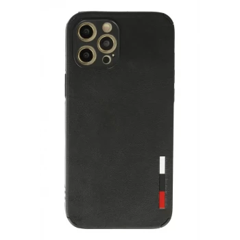 Newface Apple iPhone 12 Pro Max Kılıf Loop Deri Silikon - Siyah