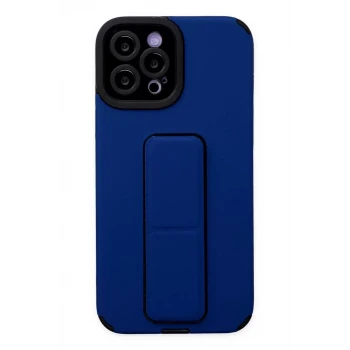 Newface Apple iPhone 12 Pro Max Kılıf Mega Standlı Silikon - Mavi