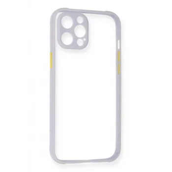Newface Apple iPhone 12 Pro Max Kılıf Miami Şeffaf Silikon - Lila