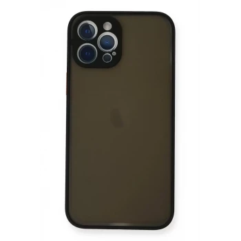 Newface Apple iPhone 12 Pro Max Kılıf Montreal Silikon Kapak - Siyah