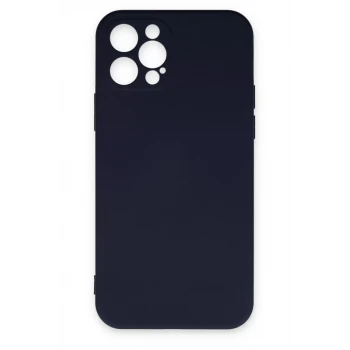 Newface Apple iPhone 12 Pro Max Kılıf Nano içi Kadife Silikon - Lacivert