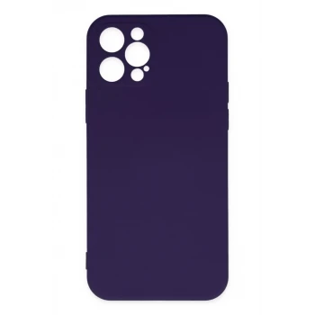 Newface Apple iPhone 12 Pro Max Kılıf Nano içi Kadife Silikon - Mor