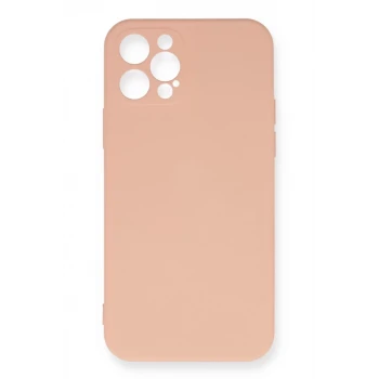 Newface Apple iPhone 12 Pro Max Kılıf Nano içi Kadife Silikon - Pudra