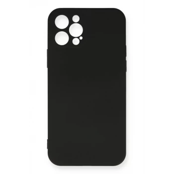 Newface Apple iPhone 12 Pro Max Kılıf Nano içi Kadife Silikon - Siyah
