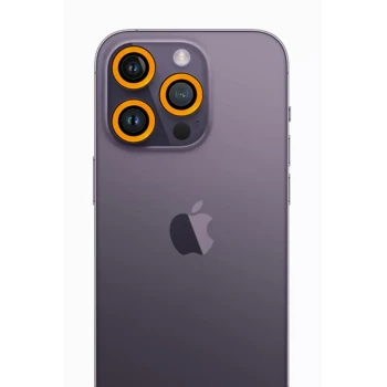 Newface Apple iPhone 12 Pro Max Neon Fosforlu Kamera Lens - Sarı