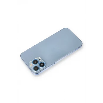 Newface Apple iPhone 12 Pro Max Shine Kamera Lens Koruma Cam - Mavi