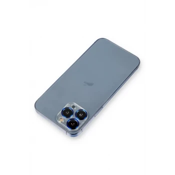 Newface Apple iPhone 12 Pro Metal Kamera Lens Koruma Cam - Mavi