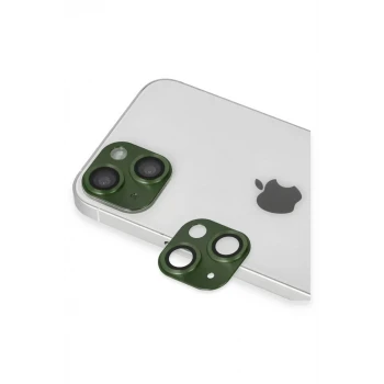 Newface Apple iPhone 13 Pers Alüminyum Kamera Lens - Yeşil