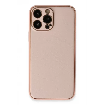 Newface Apple iPhone 13 Pro Kılıf Coco Deri Silikon Kapak - Pembe