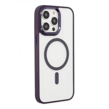 Newface Apple iPhone 13 Pro Kılıf Room Magneticsafe Silikon - Derin Mor