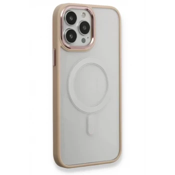 Newface Apple iPhone 13 Pro Kılıf Room Magneticsafe Silikon - Pudra